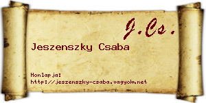 Jeszenszky Csaba névjegykártya